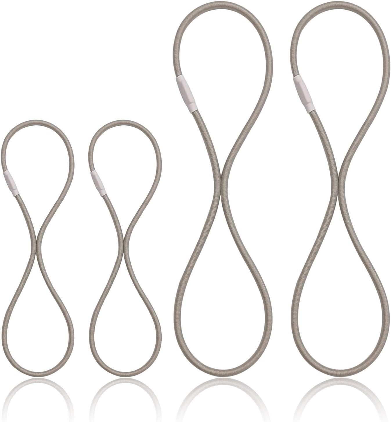 Universal Black Elastic Bands Microphone Shock Mount Holder Clamp Clip Anti-Aging Silicone Ring, Set of 4 (Gray)