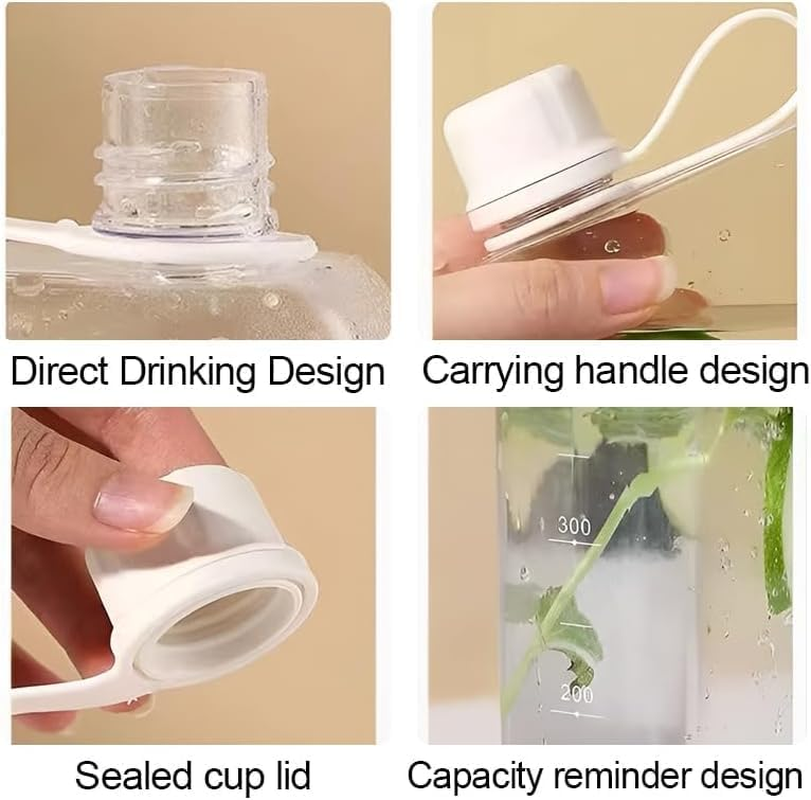 Flic-Flac Slim Travel Flask, Portable Square Water Bottle, 8.2 Oz, BPA Free Tritan, Leakproof Design, Grey, for Purse, Sports, Fitness image number 1