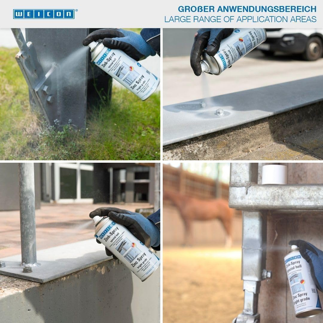 WEICON Zinc Spray Special Light 400 Ml, Rust Protection Paint for Metal Surfaces, Adapted to Fresh Hot-Dip Galvanizing