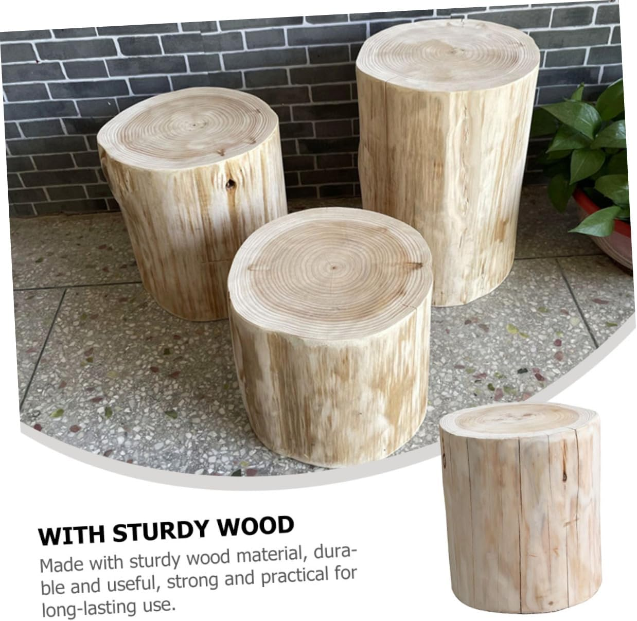 Wooden Stool Multi-Purpose Rustic Accent Furniture for Shoe Changing Bedside Table Home Office Decorative Use 11.8 X 7.1 Inches image number 2
