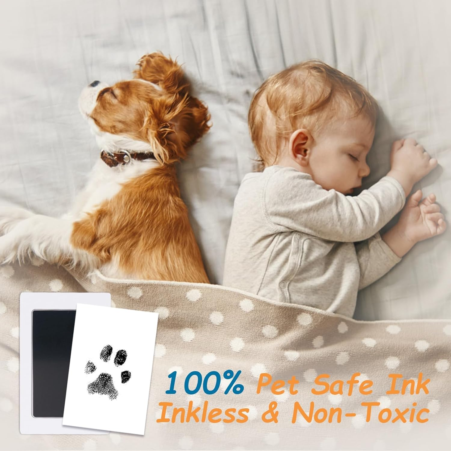 Inkless Pet Paw Print Kit,No-Mess Dog/Cat Nose & Paw Impression Set,Memorial Keepsake Cards, 2 Sizes, Quick-Dry & Vet-Safe (Black, Small-Medium 4-Pack) image number 4