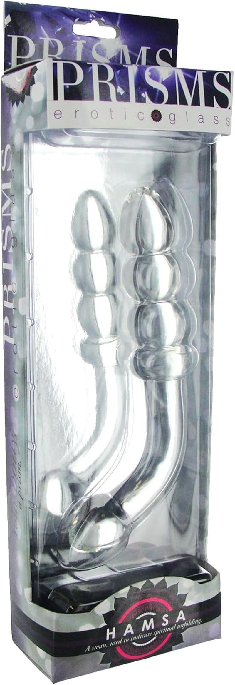 Prisms Erotic Glass - Hamsa Glass Dildo - Clear - Pink image number 2
