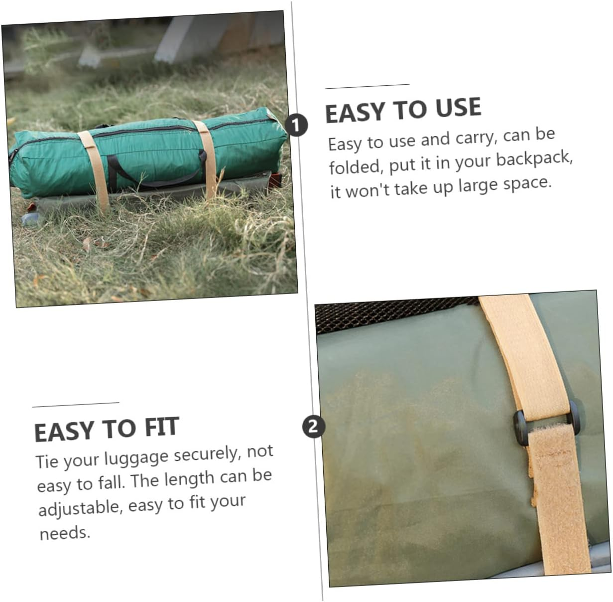 Veemoon 4Pairs Lashing Straps for Camping Adhesive Luggage Ropes Binding Belts Adhesive Buckle Belts Outdoor Storage