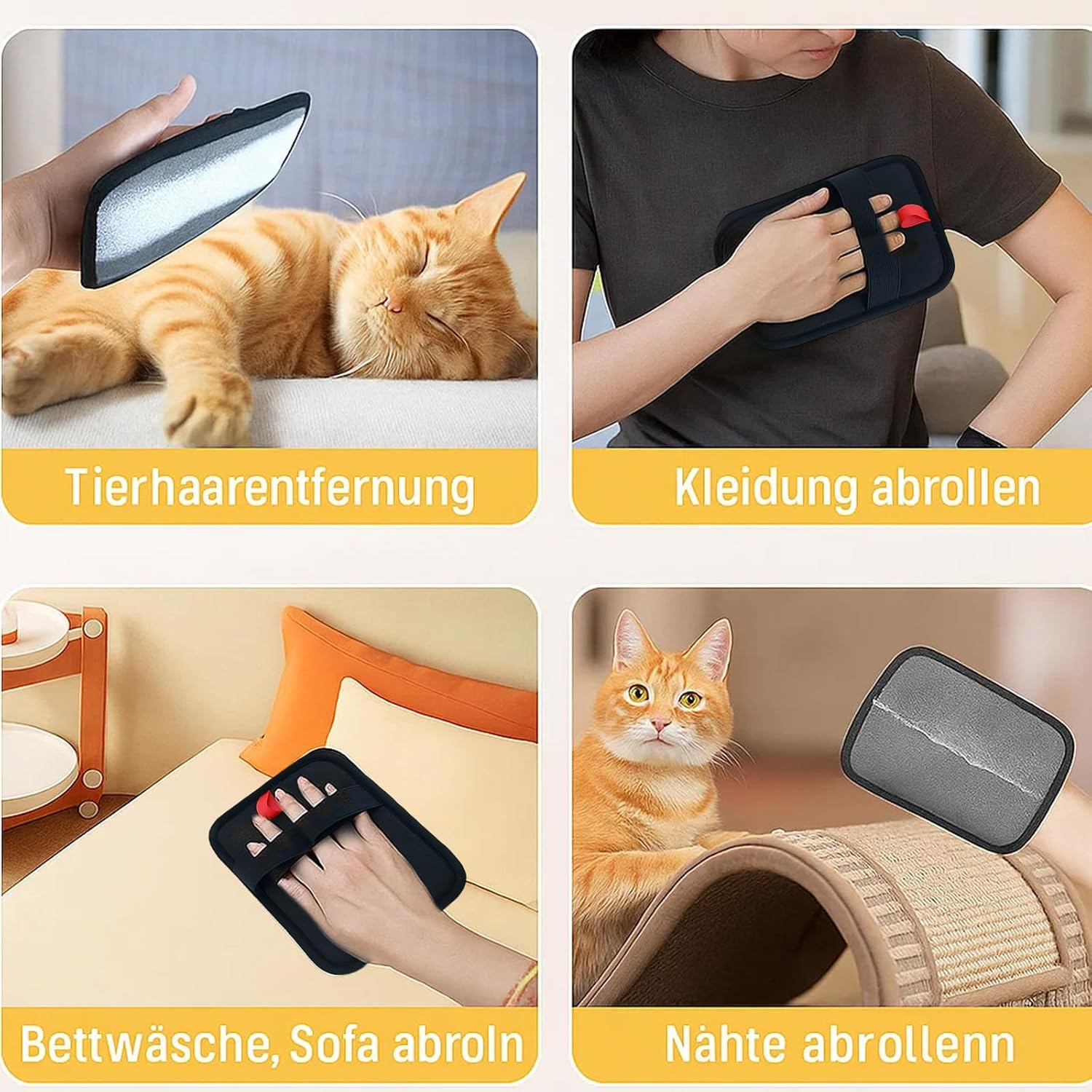 Zexjpr 9-Piece Pet Hair Remover Glove, Set for Dog and Cat Hair, Efficient Hair Removal of Clothes and Furniture, Scratches for Car and Household, Dog Loses Hair