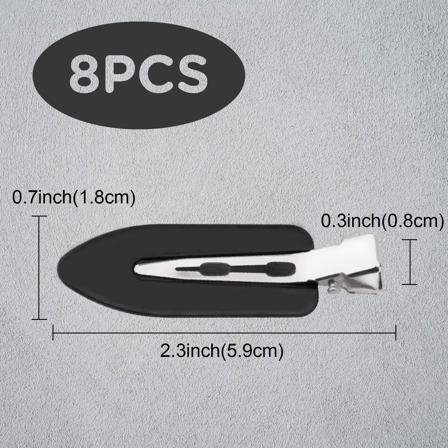 SAVITA Pack of 8 No Clip Hair Clips, No Crease Curl Pin Clips, Hair Clips for Hair Styling, Face Washing, Makeup Application (Black) image number 2