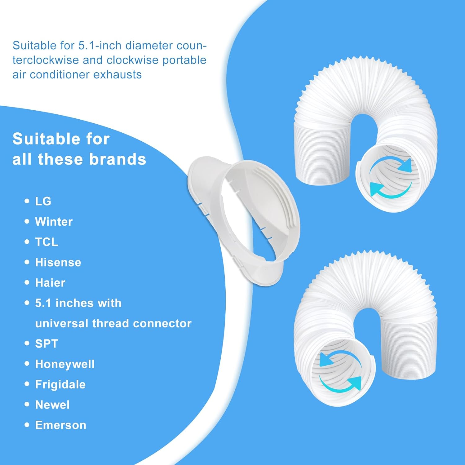 Portable Air Conditioner Window Kit, with Universal Mounting Window Gasket Air Conditioning Window Ventilation Kit for Vertical/Horizontal Sliding Window up to 13Cm Outlet Hose image number 1