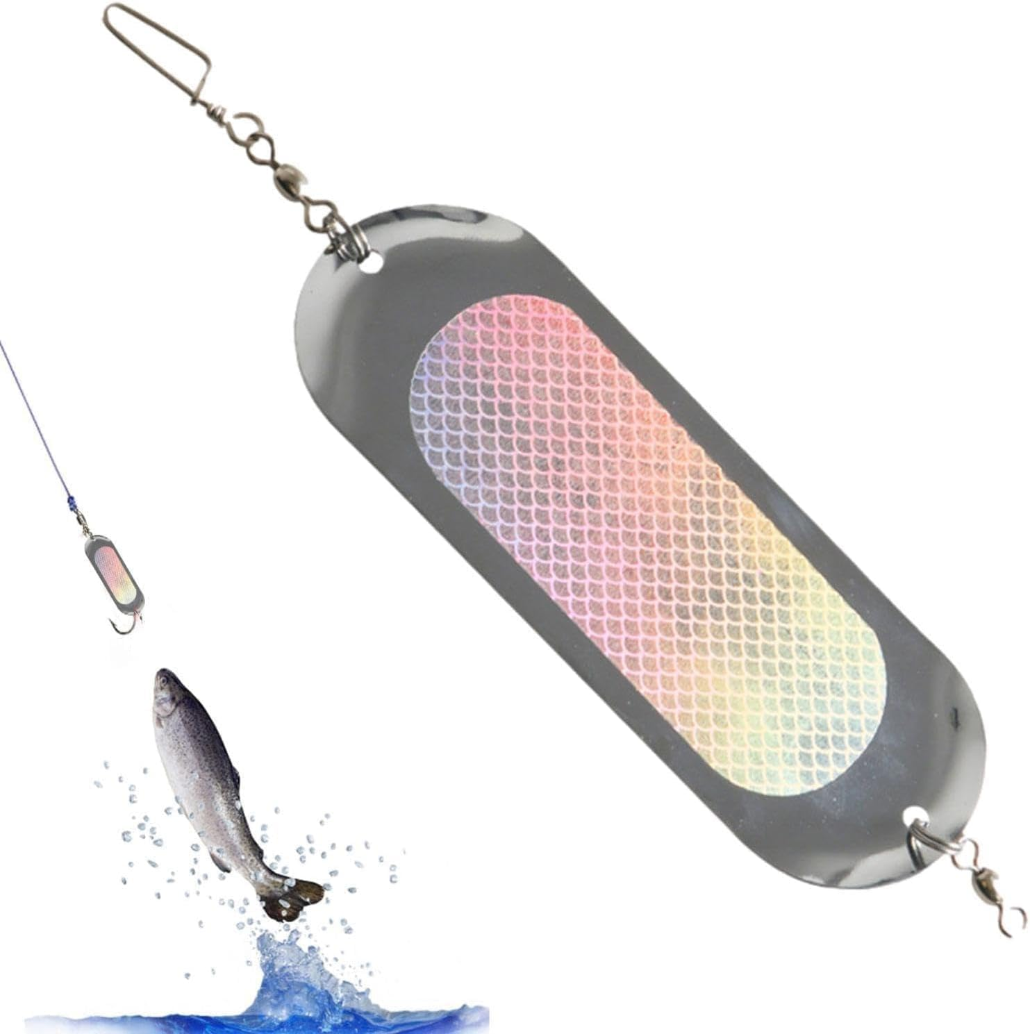 Diving Board Salmon Fishing Dodger, 2Pcs Salmon Fishing Diving Board Metal Flash Boards,Diving Board Salmon Fishing Dodger,Fishing Flasher Diving Salmon Fishing Metal Flash Board,Fishing Lure Flashers