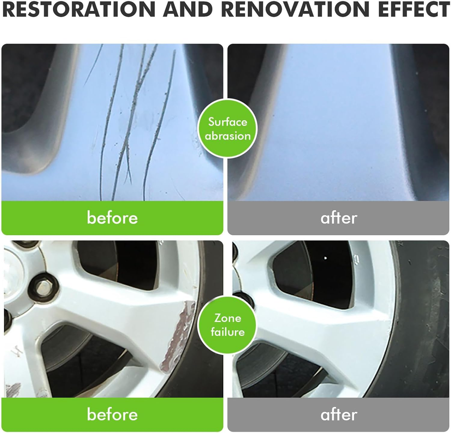 Wheel Scratch Repair Kit for Curb Rash,10Ml Auto Accessory with Gloves Sponge | Wheel Repair Kit | for Automotive Vehicle Tire Curb Rash Alloy Metal Trim Hub Maintenance Detailing image number 5