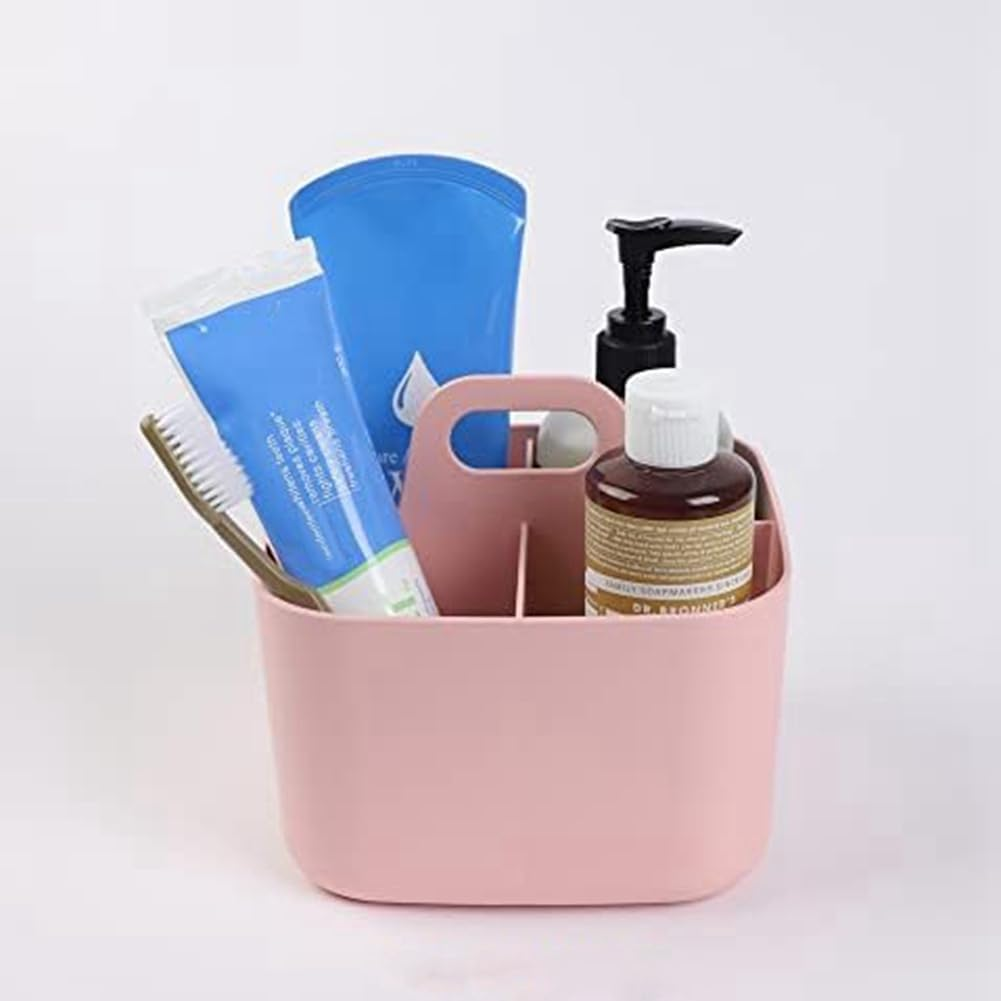 Veumoie 2-Pack Blue Plastic Organizers with Handle, Stackable, Art & Makeup Storage image number 1