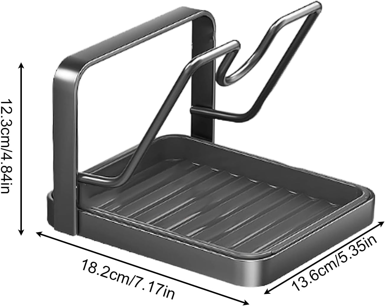 Pot Lid for Indoor Storage in the Cupboard, Cooking Utensils Storage Holder, Pot Lid Holder with Spoon Rest, for Cupboard, Kitchen Cabinet, Counter, Apartment, Student Dorm and Restoration - Single Layer image number 4