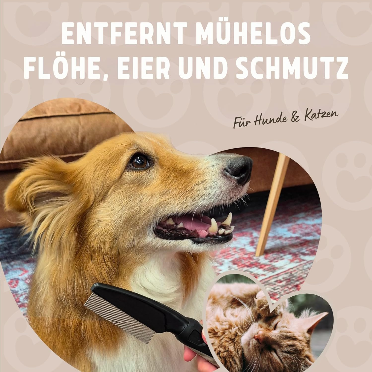 Rosewood Flea Comb for Dogs and Cats - Fine Flea and Egg Removal Comb - Black - for Targeted Care of Sensitive Areas image number 2