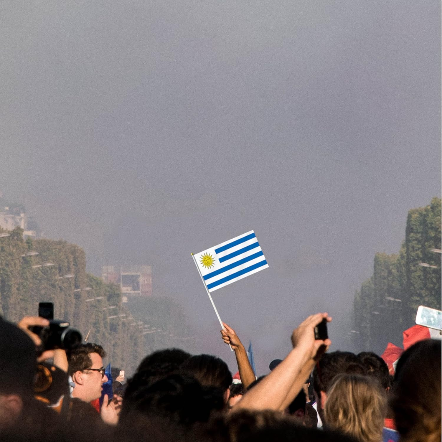 10 PCS Handheld Uruguay Flag,8.5&times;5.5 Inch Hand Held Mini Uruguayan Flags Banner for Indoor Outdoor Parade Waving the Tlag and Shouting