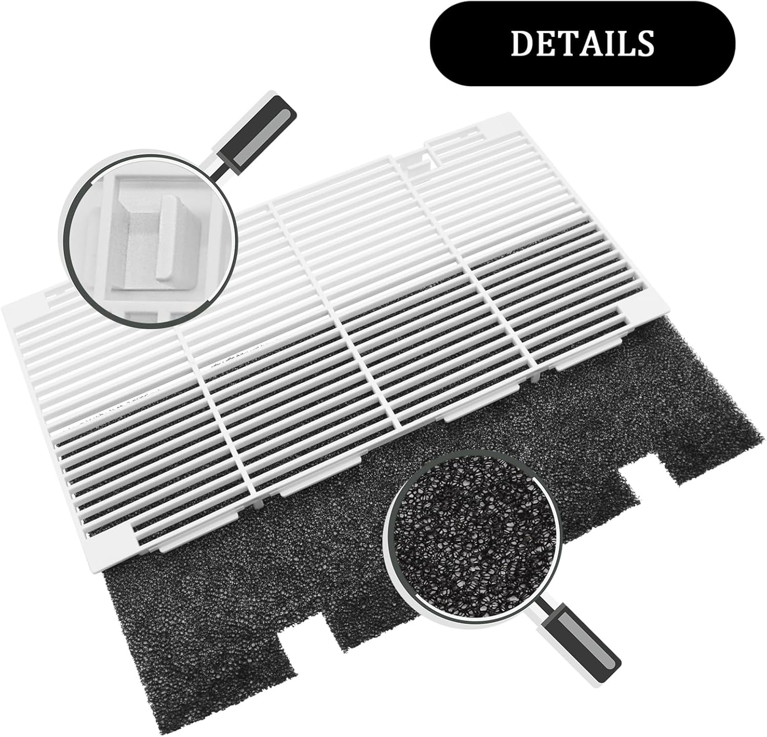 Dianrui RV A/C Cover for Dometic AC Cover Replacement for Dometic 3104928.019, Duo-Therm RV Air Conditioner Grille Replacement with RV A/C Filter (14.1" X 7.7") RV Air Conditioners Parts & Accessories image number 3
