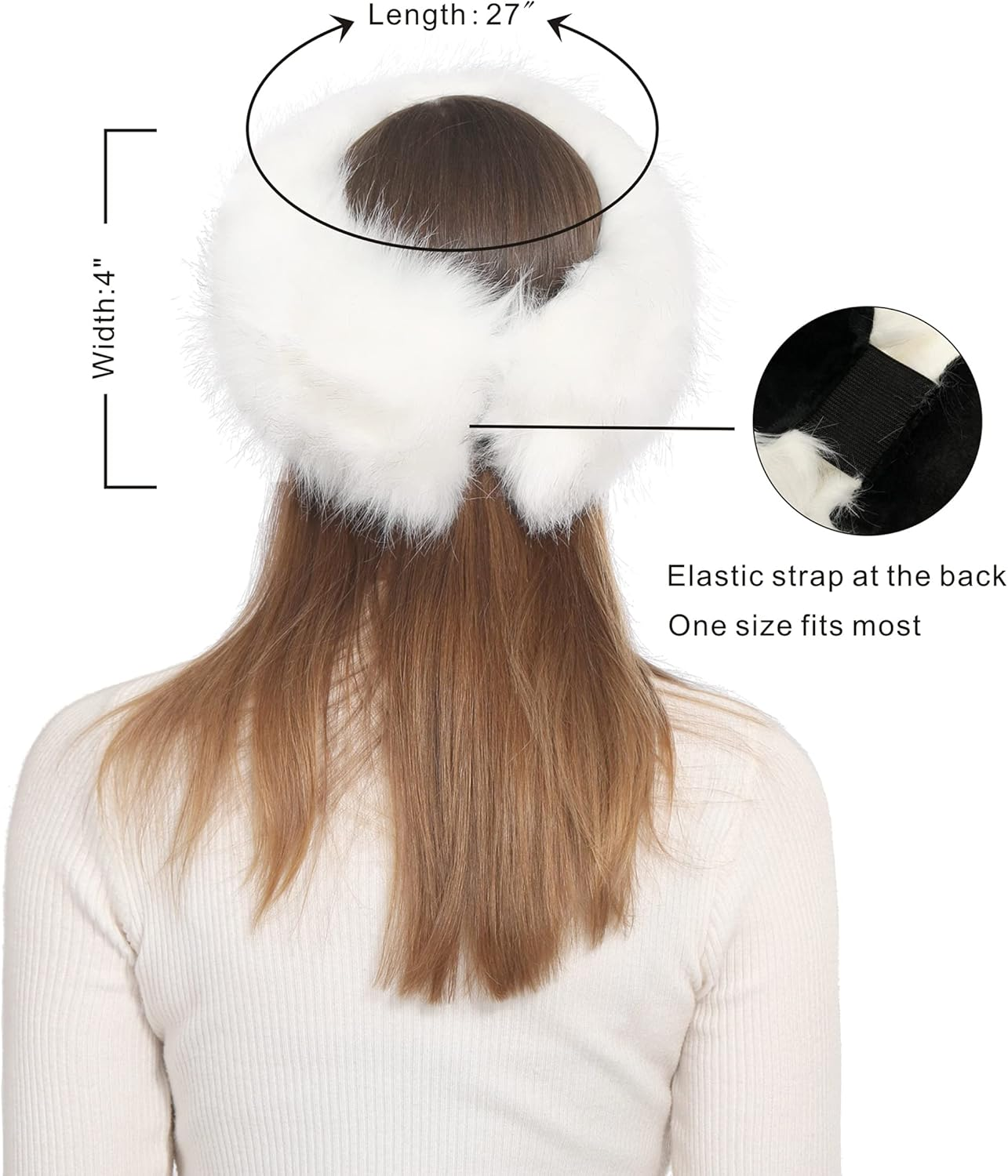 Faux Fur Headband Winter Headband Earwarmer Earmuff for Women image number 5