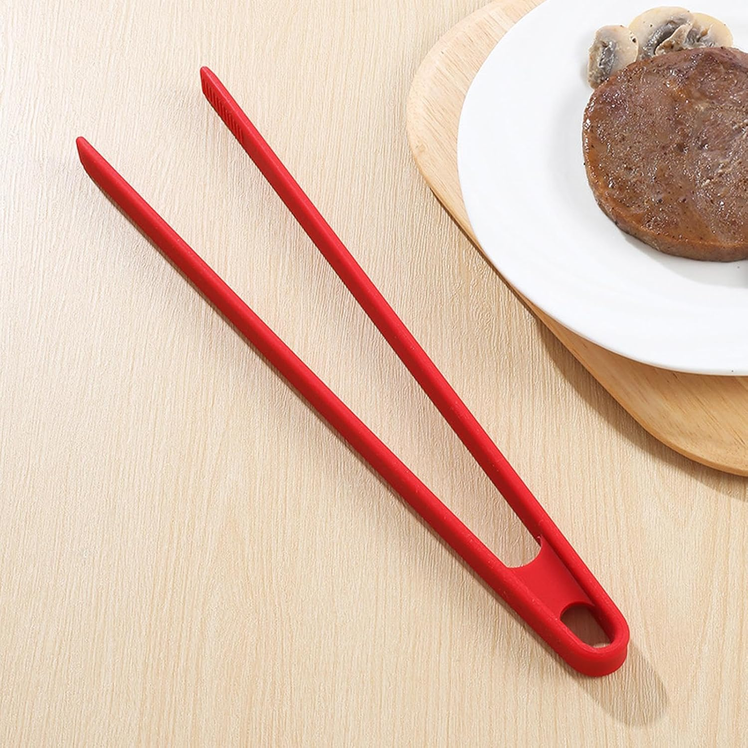 Silicone Kitchen Tongs | BBQ Kitchen Tongs,Non Scratch, Strong Grip Cooking Salad BBQ Grilling Tongs for Air Fryer, Barbecue and Salad - Black image number 3