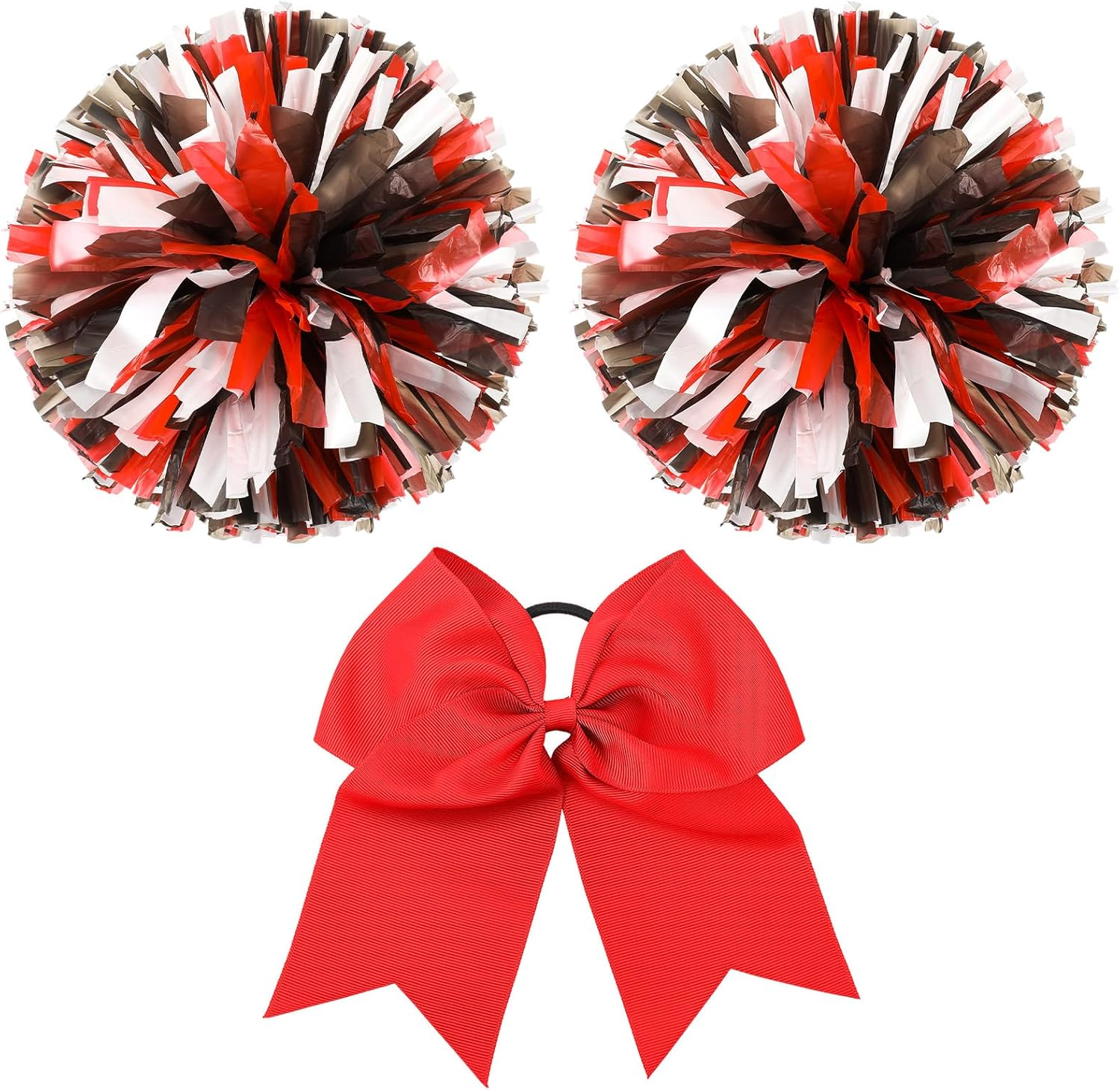 Hanaive Cheerleading Pom Poms and Large Cheerleader Hair Bow 12 Inch Large Metallic Cheer Cheerleader Pom Poms for Sports Team Spirit Cheering image number 3
