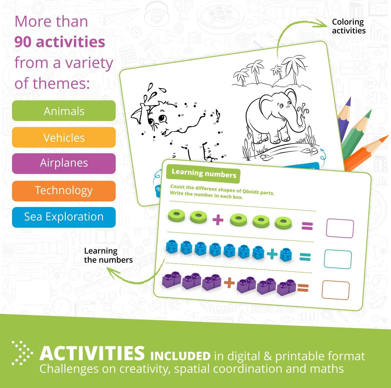 Engino - Classroom & Makerspace Solutions | STEM Qboidz Set - STEM Learning Activities - Stackable Blocks (90 Model Options) | Perfect for Home Learning, Multi image number 5