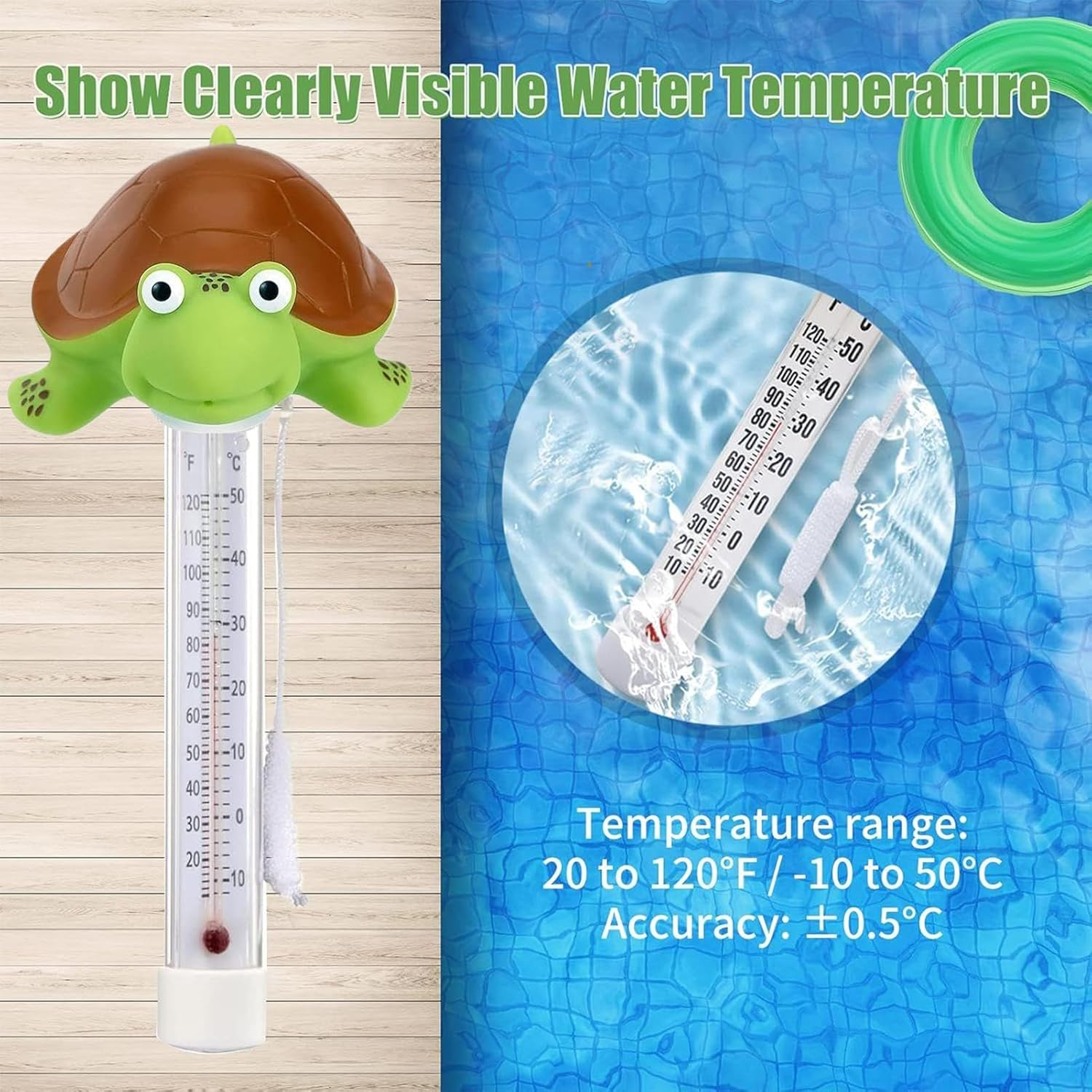 Floating Pool Temperature Gauge - Spa Temperature Gauge,Large Display Easy Read Sensor Animal Shape Monitor for Hot Tubs Spas Aquariums Outdoor Indoor - Flamingo image number 4