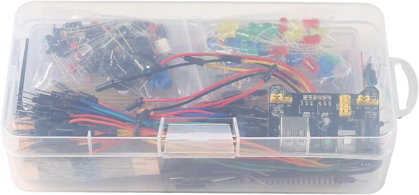 DIANN Electronics Component Basic Starter Kit with Power Supply Module, Jumper Wire,Precision Potentiometer,830 Tie-Points Breadboard image number 1