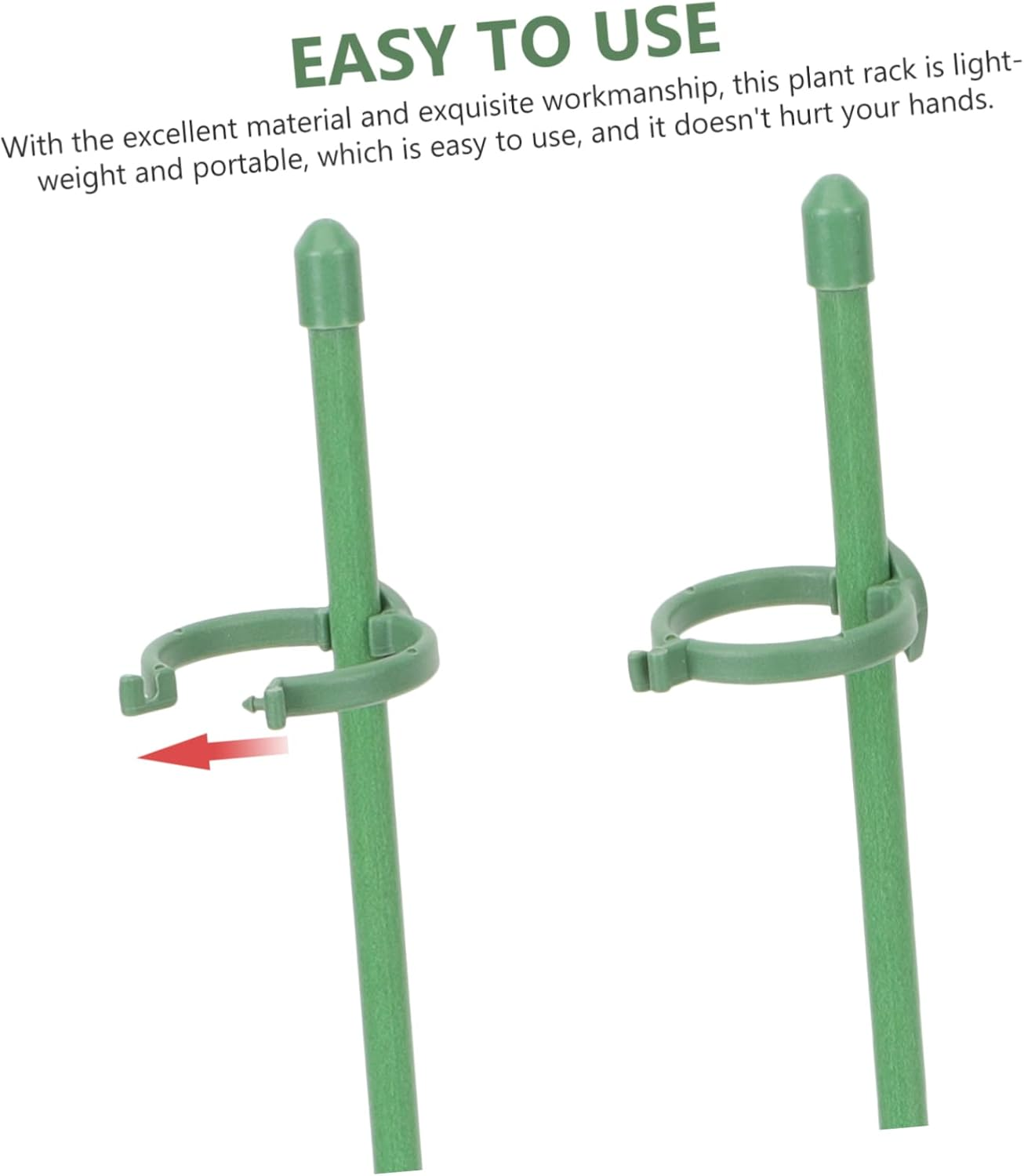 Toddmomy 10Pcs Orchid Support Sticks Plant Training Stakes for Climbing Adjustable Buckle Garden Flower Support Stakes Fiberglass Plastic image number 5