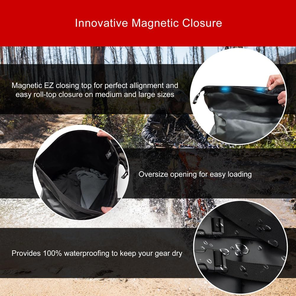 Tusk Dry Duffel Bag Medium (33 Liters) Top Load Black/Grey