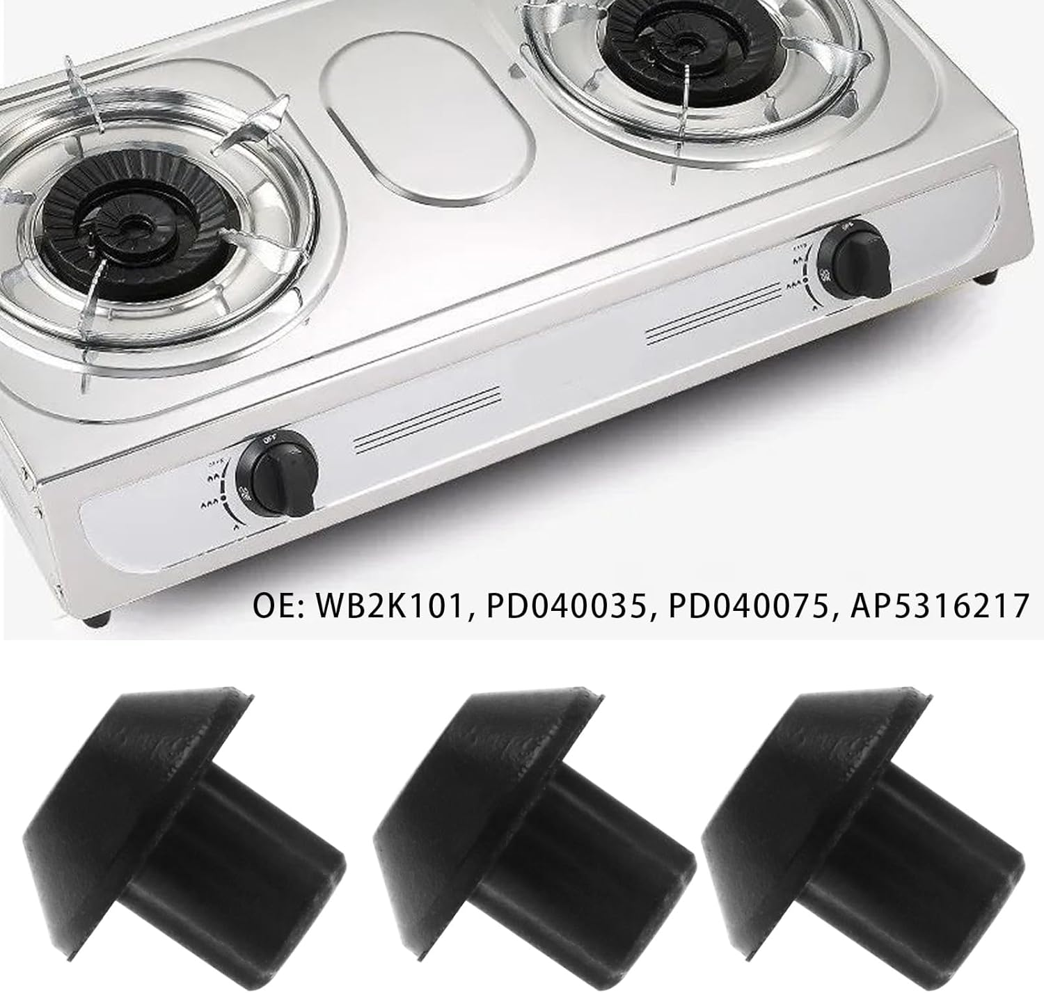 16PCS Grate Rubber Feet Compatible with Viking Series Cooktops Replacement Gas Range Burner Grate Feet WB2K101 PD040035 PD040075 AP5316217