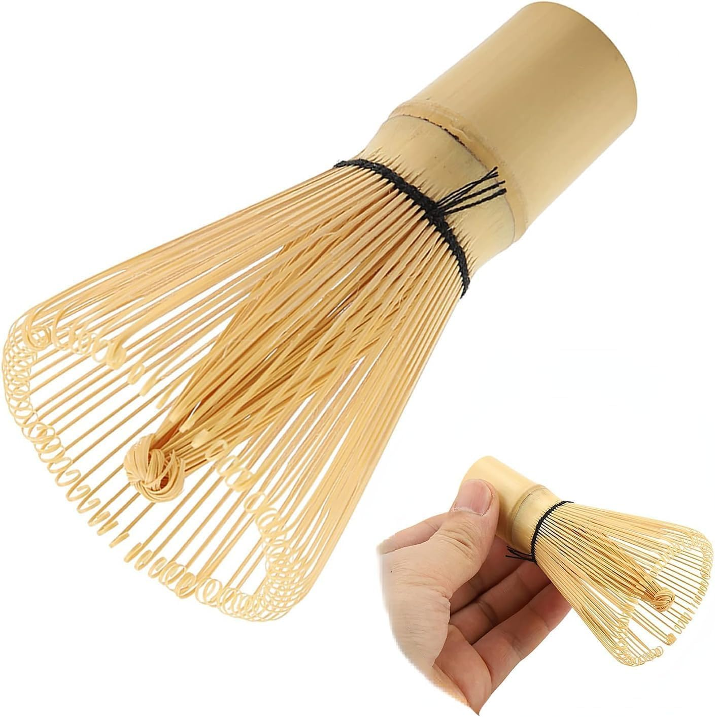 7 PCS Matcha Whisk Set, Japanese Household Matcha Tea Set Kit with Handcrafted Bamboo Whisk Matcha Scoop Matcha Stand Matcha Bowl for Matcha Tea Lovers (White)