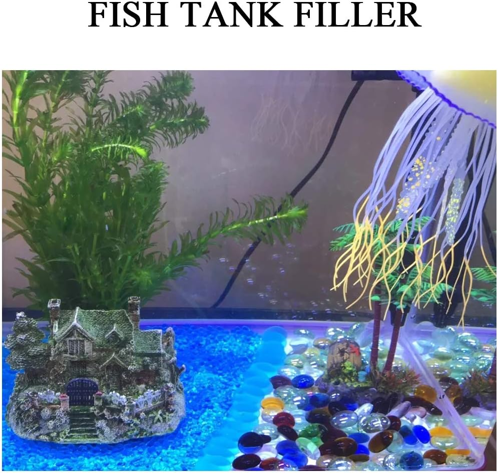 KINGOU Flat Glass Gems/Marbles/Stones/Beads for Vase Filler, Table Scatter, Games - 1 Lbs (17-19Mm, Approx. 3/4")-Red - Clear image number 2