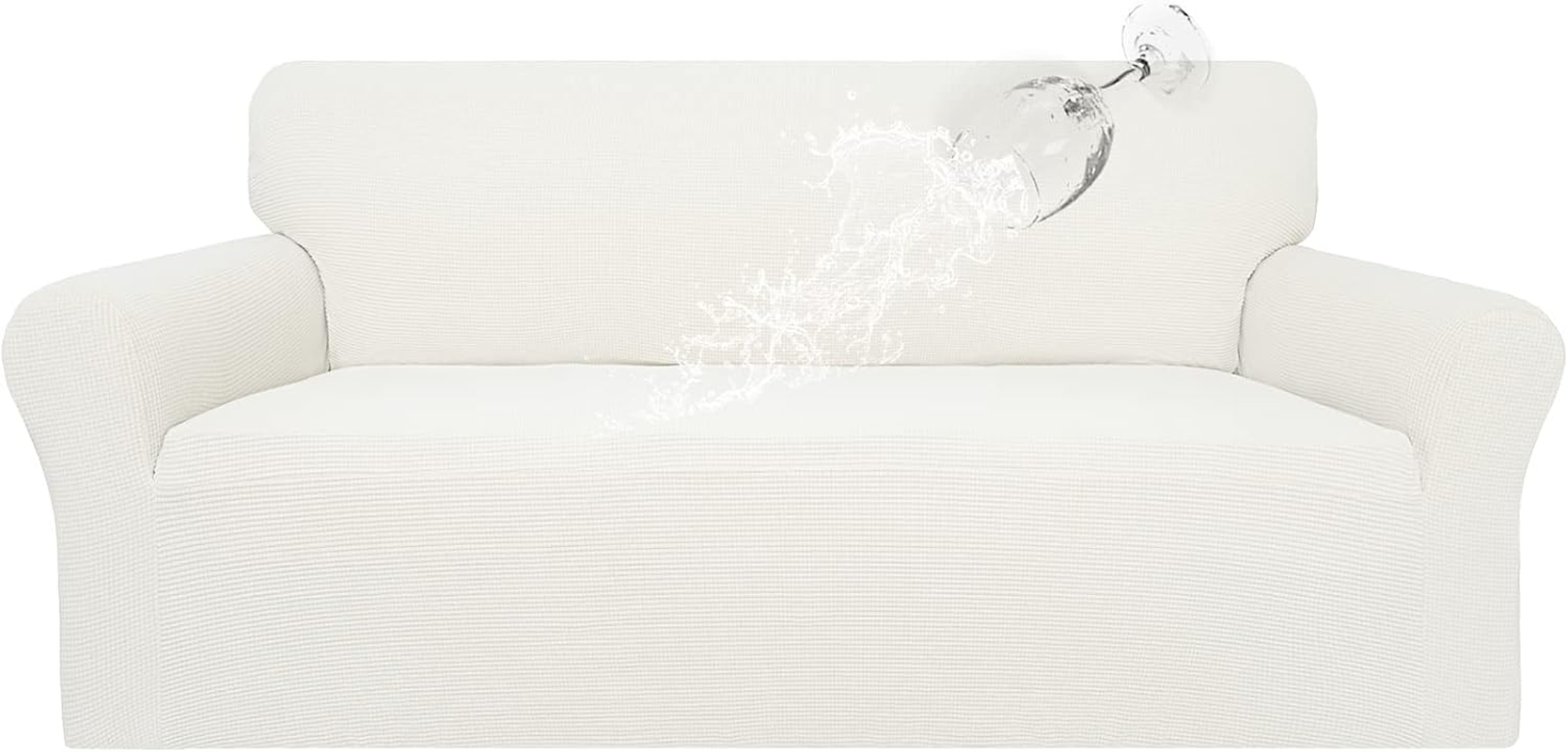 Easy-Going 100% Waterproof Couch Cover, Dual Waterproof Sofa Cover, Stretch Jacquard Sofa Slipcover, Leakproof Furniture Protector for Kids, Pets, Dog and Cat (Sofa, Cream) image number 2