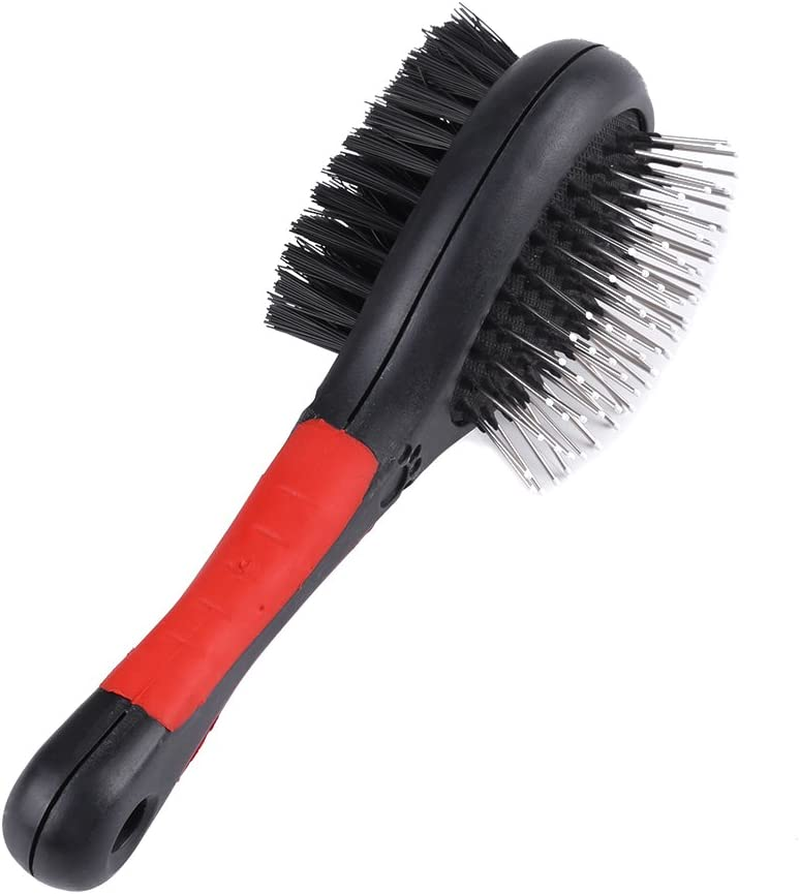 Dog Brush Cat Pet Grooming Comb 2 in 1 Double Sided Pin Cleans for Pets Shedding and Dirt Suitable for Long Medium Thick Short Hair Pet(M) image number 5