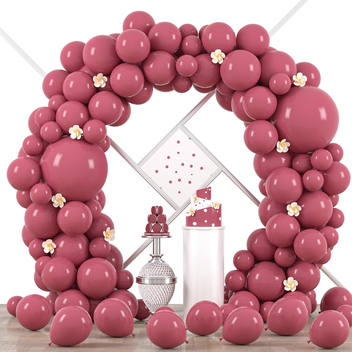 Voircoloria 90Pack Burgundy Balloons Different Size 18/12/10/5 Inch Maroon Balloon Garland Arch Kit for Graduation, Thanksgiving Day, Autumn Fall Theme Party, Wedding, Birthday Decorations