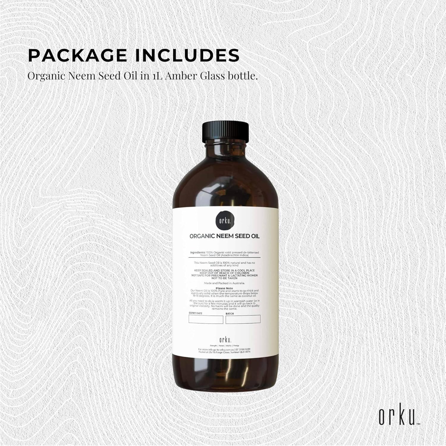 500Ml Neem Seed Oil - Pure Virgin Cold Pressed Azadirachtin Indica