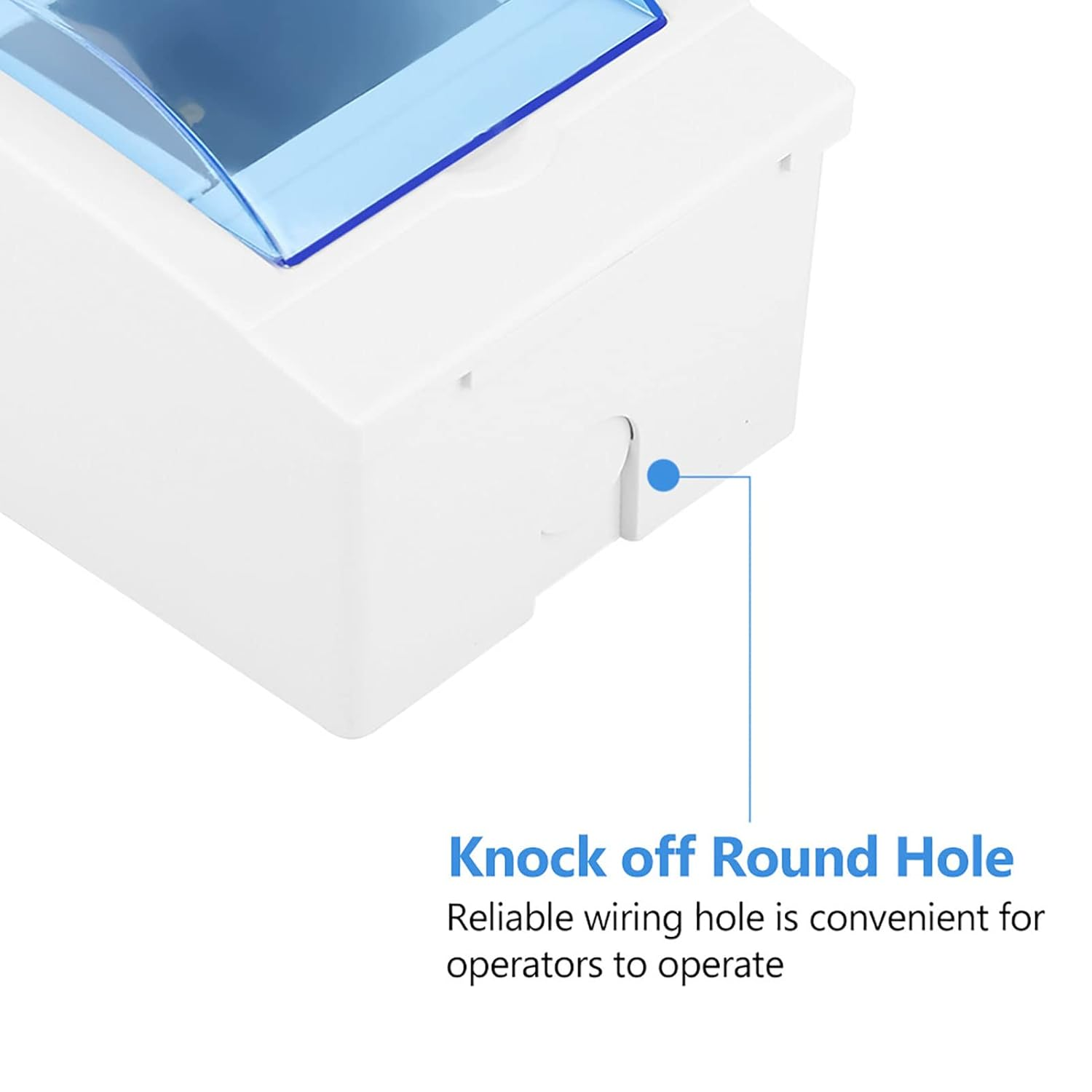 Durable Plastic Distribution Box for 3-4 Ways Circuit Breaker, Transparent Blue Cover, Simple Wall Mounting - Ideal for Internal Applications image number 3