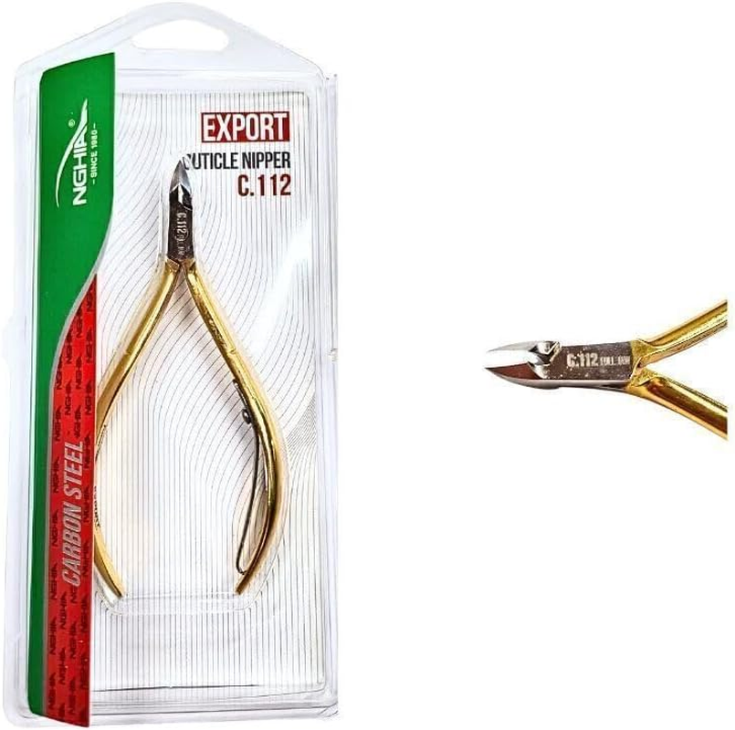 NGHIA - Hard Steel Cuticle Nippers Full Jaw C-112 Gold image number 3