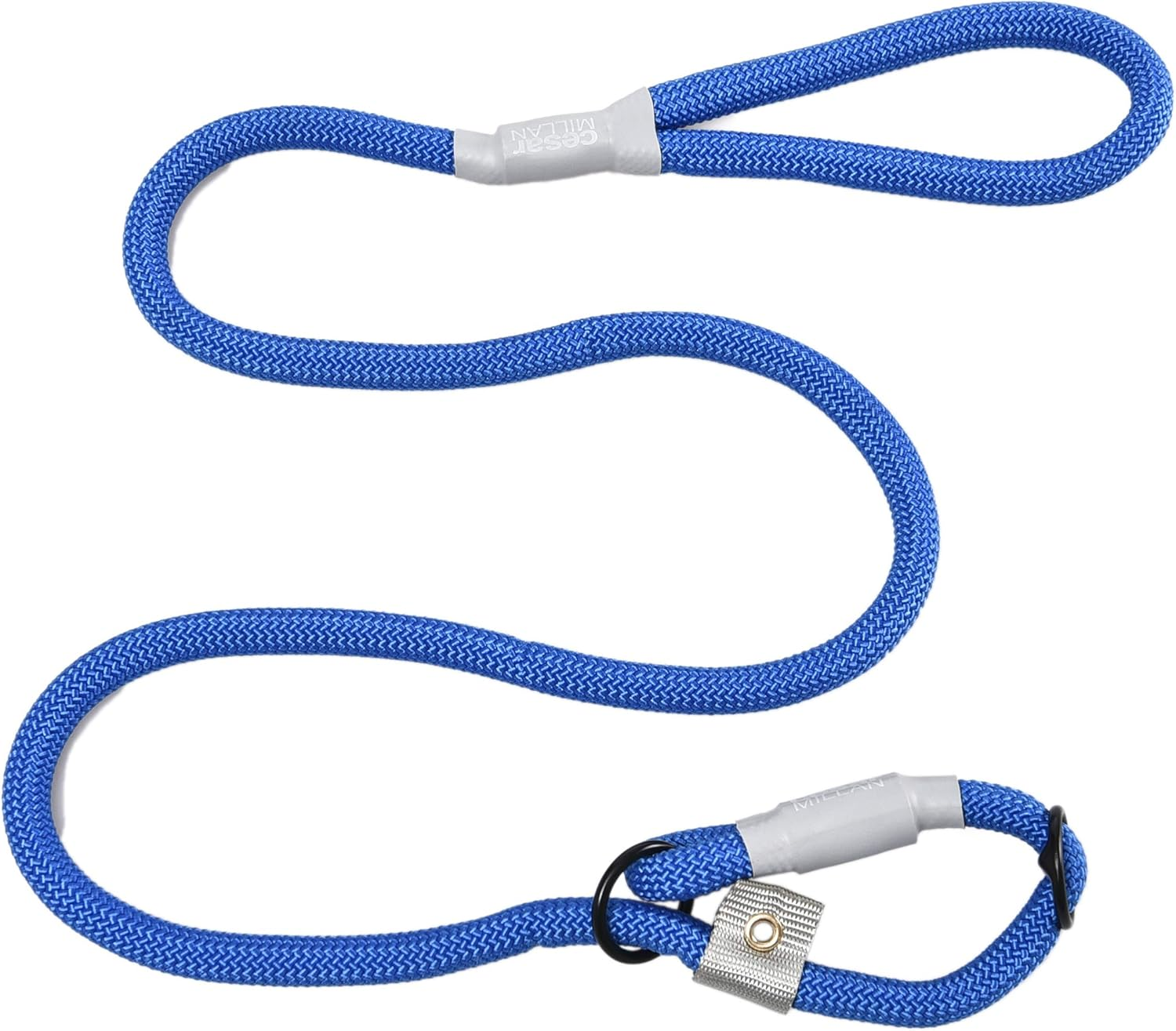 Cesar Millan Training Lead for Dogs 2-In-1 Collar Dog and Lead Slip Lead Slip Lead with Integrated Neck Weatherproof Rope Length 120 Cm Diameter 1.2 Cm Blue