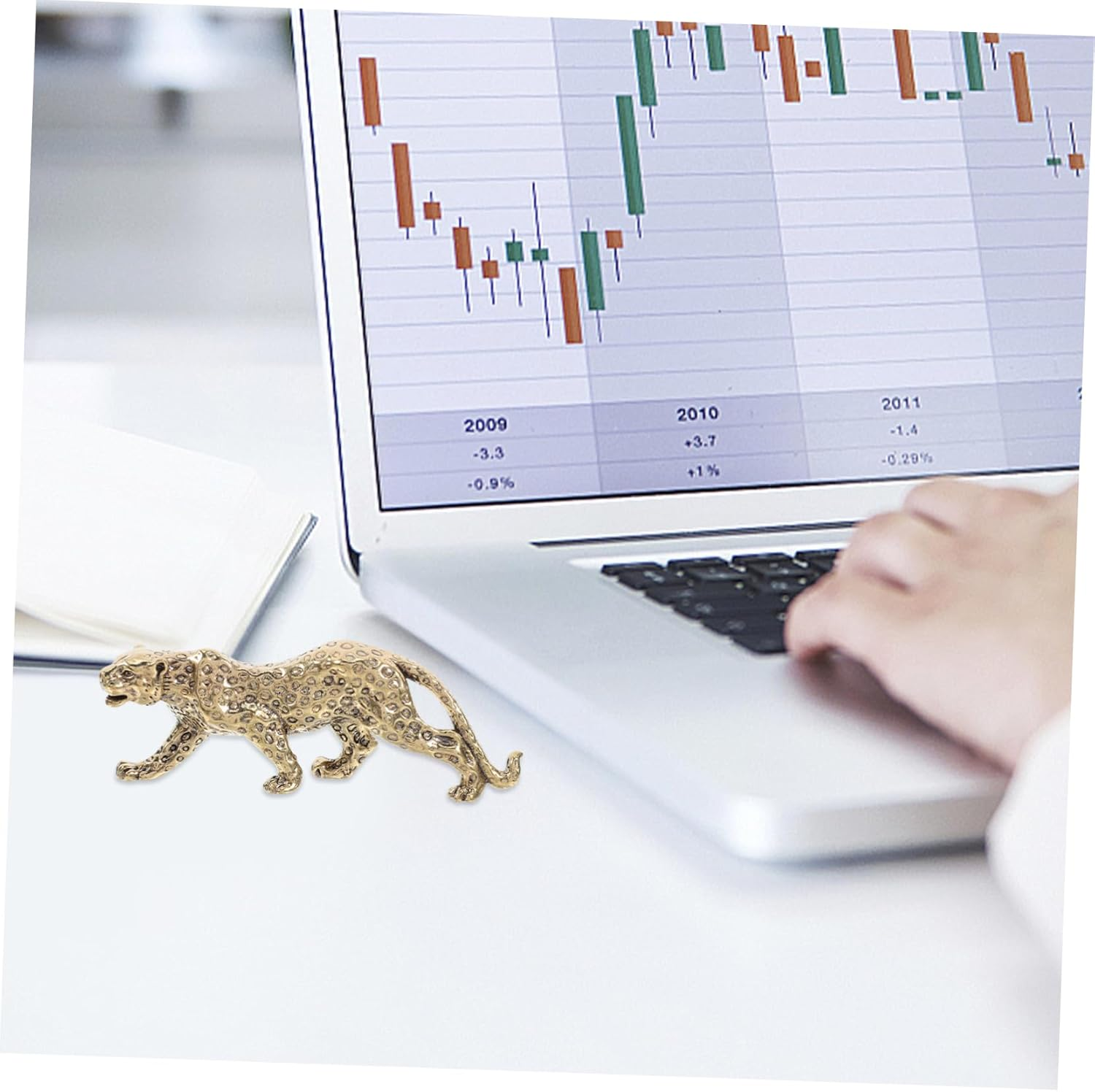 Luxshiny Brass Leopard Figurine Antique Sculpture Creative Brass Ornament for Desktop Decor Vintage Animal Statue Paperweight Decoration image number 2