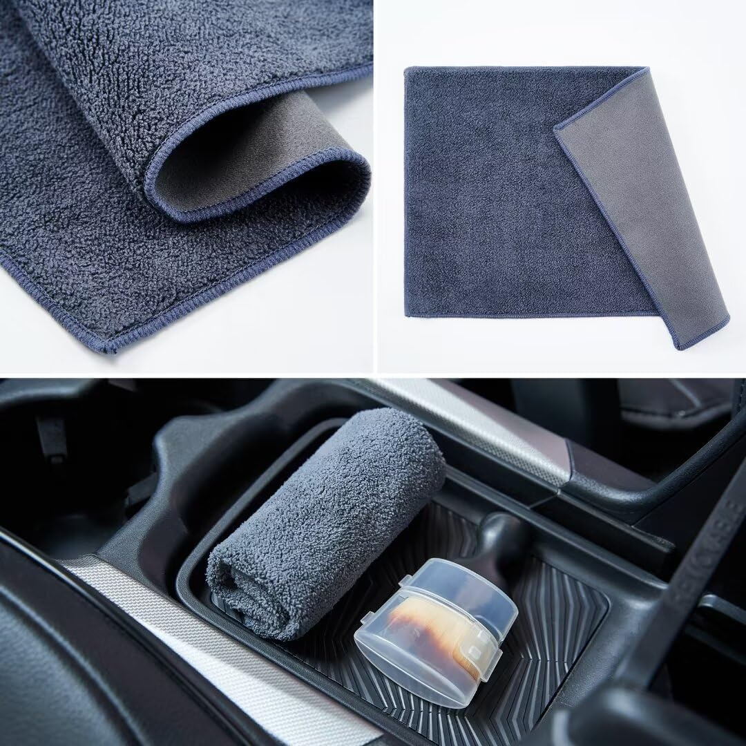 XZHFDC Car Interior and Exterior Soft Bristles Detail Dust Automotive Brush Dusting Brush Dashboard Cleaning Brush Home Office Computer Keyboard Dusting Tools+ Double-Sided Suede Cleaning Towel image number 3