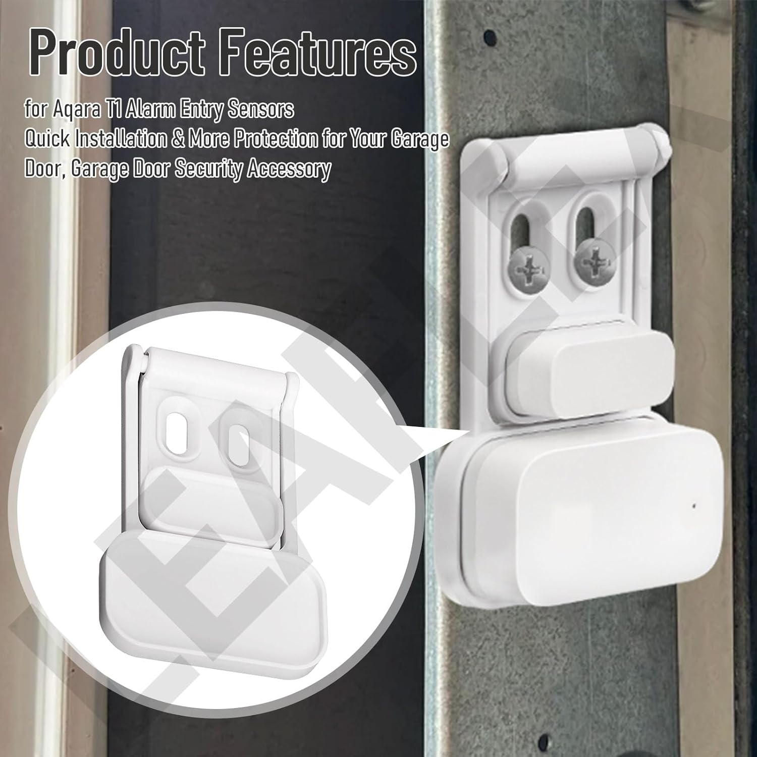 2 Pcs Garage Door Bracket for Aqara T1 Alarm Entry Sensors, Quick Installation & More Protection for Your Garage Door, Garage Door Security Accessory image number 5