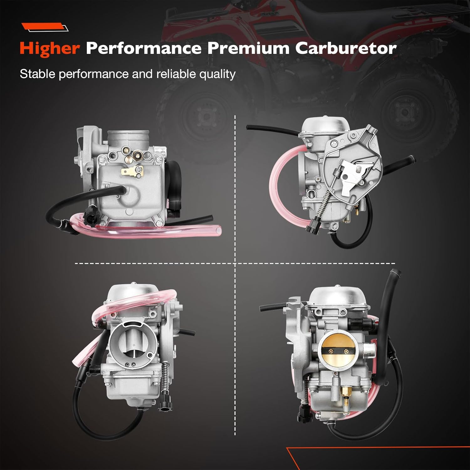 KVF 360 Carburetor Compatible with 2003-2013 Kawasaki Prairie KVF360 KVF360A KVF360B KVF360C Carb Replace# 15003-1686(With Air Filter & Oil Filter & Fuel Filter) image number 4