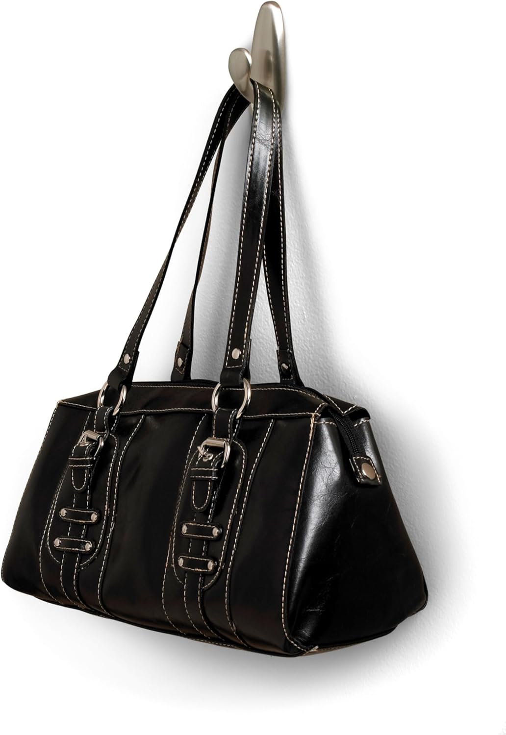 Command Medium Brushed Nickel Metal Hooks, 2 Hooks and 4 Command Strips, Damage Free Wall Hooks with Adhesive Strips, Forever Classic Hooks for Hanging Home Decor, Holds up to 3 Lb image number 6