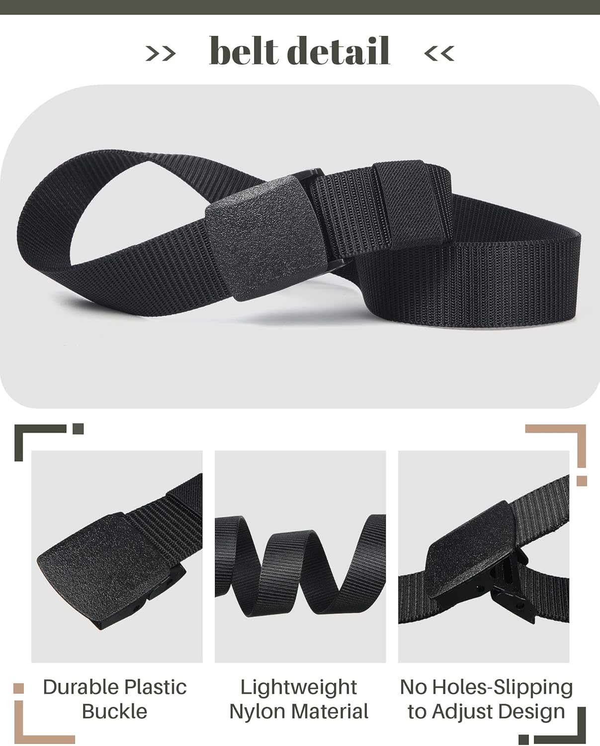 Geyoga 16 Pack Nylon Belts for Men Military Tactical 1.5 Inch Webbing Canvas Outdoor Web Belt with Plastic Buckle Gift for Men Women, White image number 3