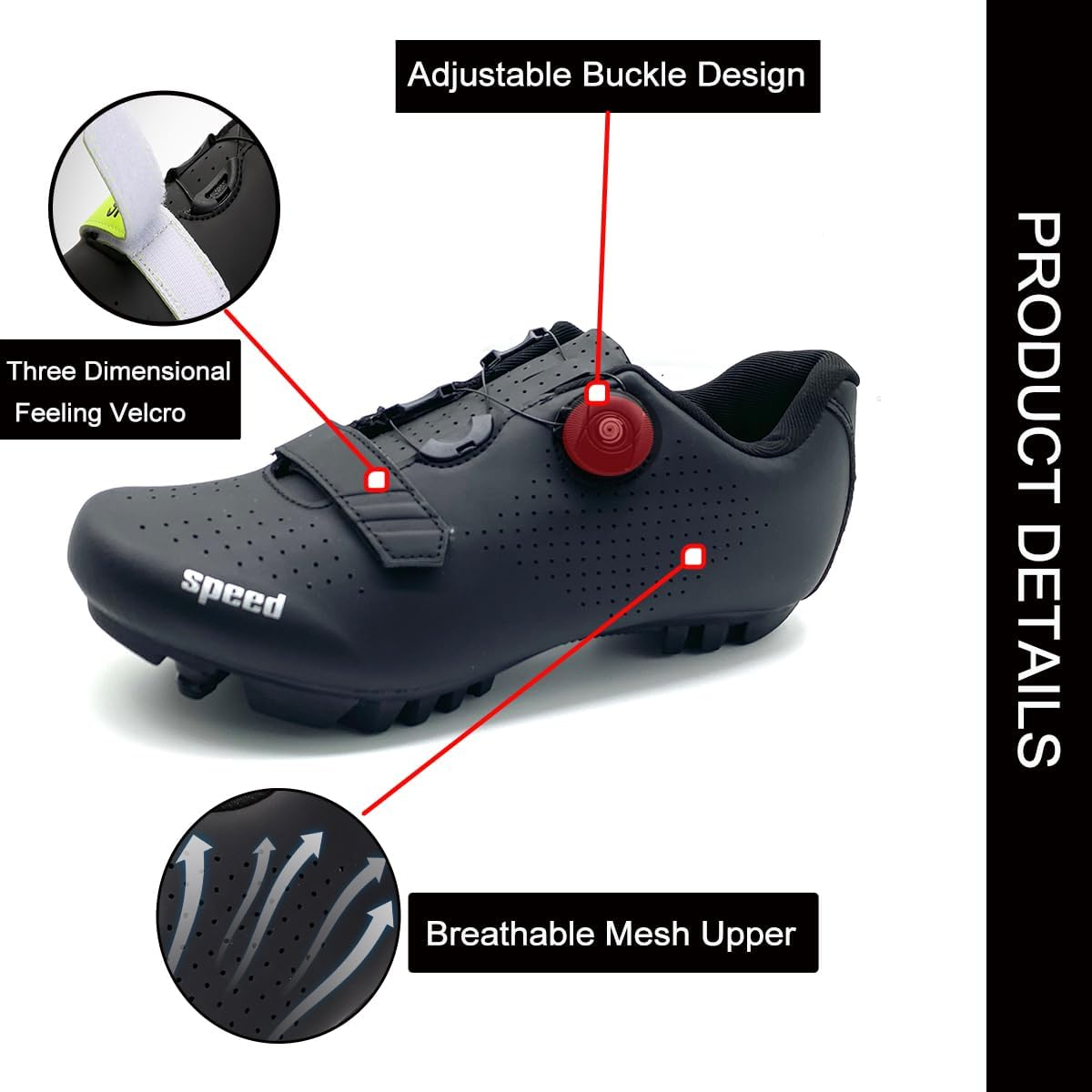 Hixingo Cycling Shoes Men Women MTB Cycling Shoes Mountain Bike Shoes Trainers Breathable Outdoor Cycling Shoes Bicycle Spin MTB Shoes image number 5