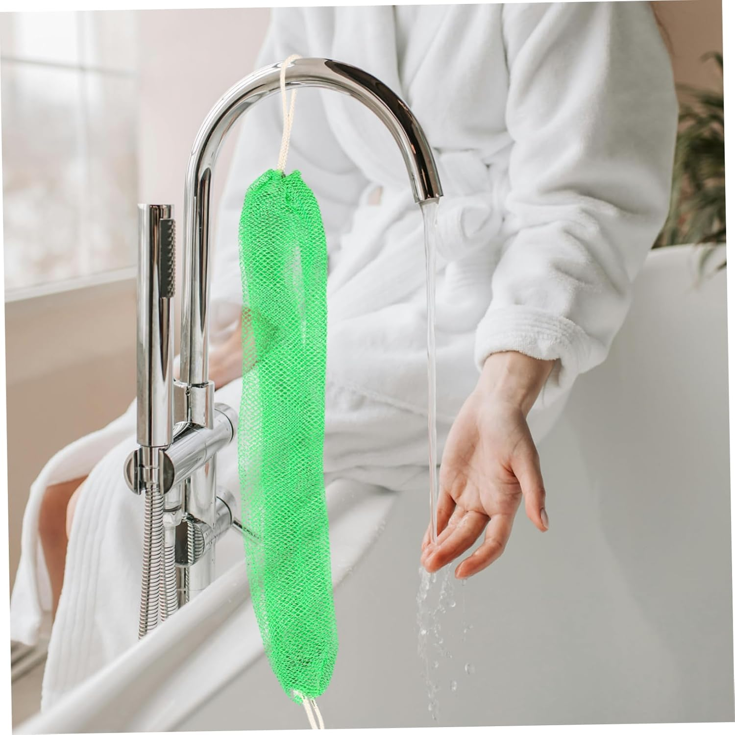 UTHCLO 2Pcs African Net Bath Sponge: Exfoliating Shower Back Scrubber - Long African Exfoliating Net Washcloth Bath Sponge for Women Men image number 3