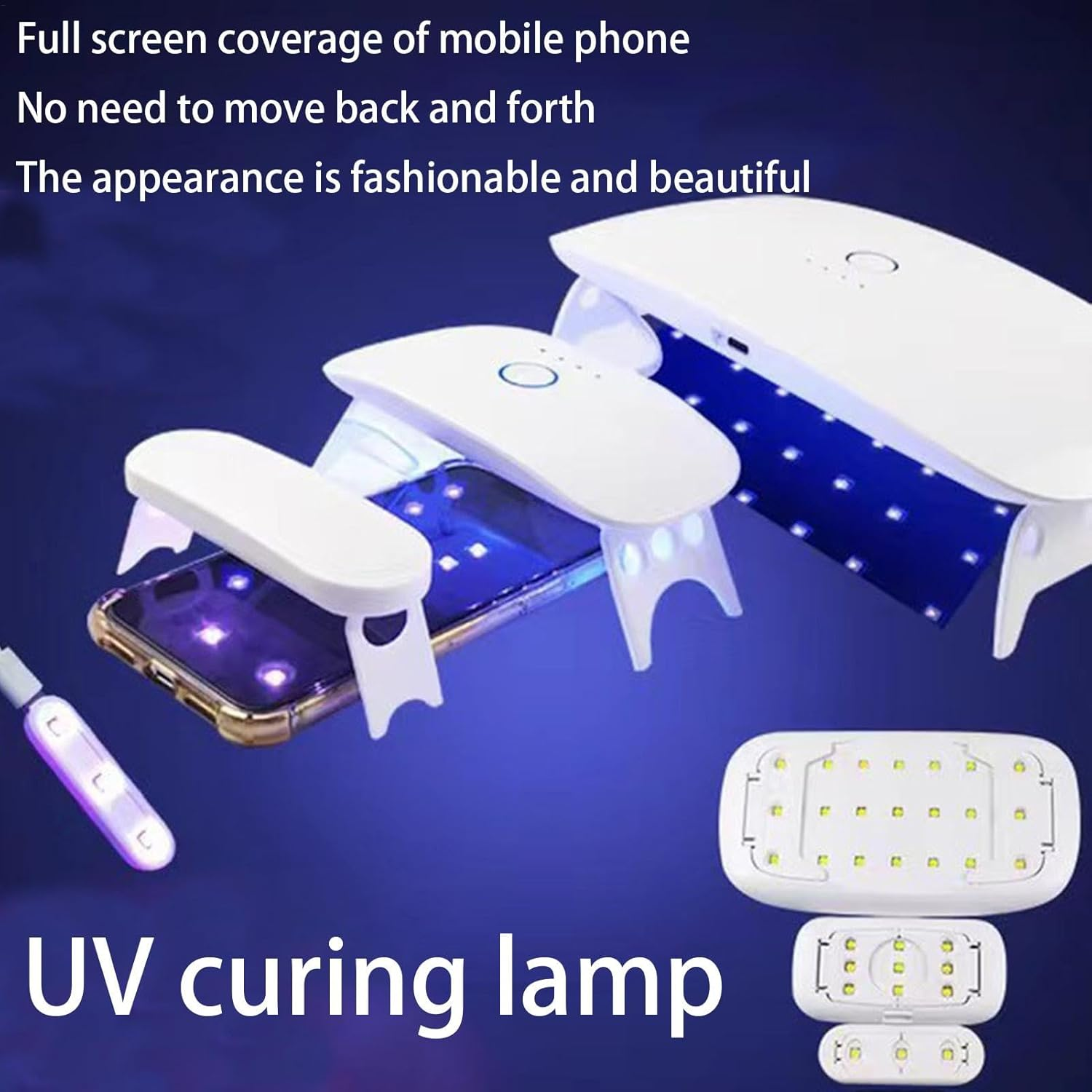 YRTUOP Nail UV Light - Safe LED Nail Lamp, Fast Drying Gel Nails, White, ABS Material, 6 LED Lights, Tabletop, USB Powered image number 2