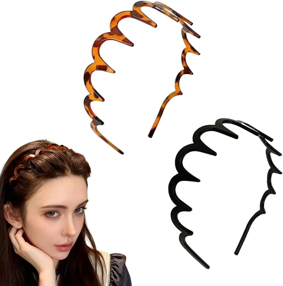 Ueiykoz 2PCS U Shape Fashion Tooth Hair Comb Headband,Retro High Skull Head Band for Women'S,Korean Headbands with Teeth for Women Gifts Accessory Styling image number 3