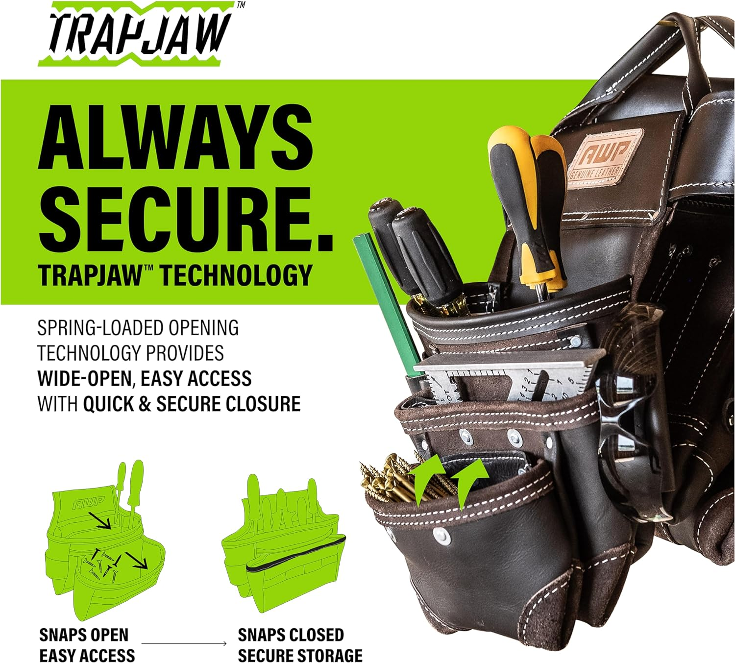 AWP Trapjaw Oil-Tan Leather Tool Rig (L-903-1) Brown image number 4