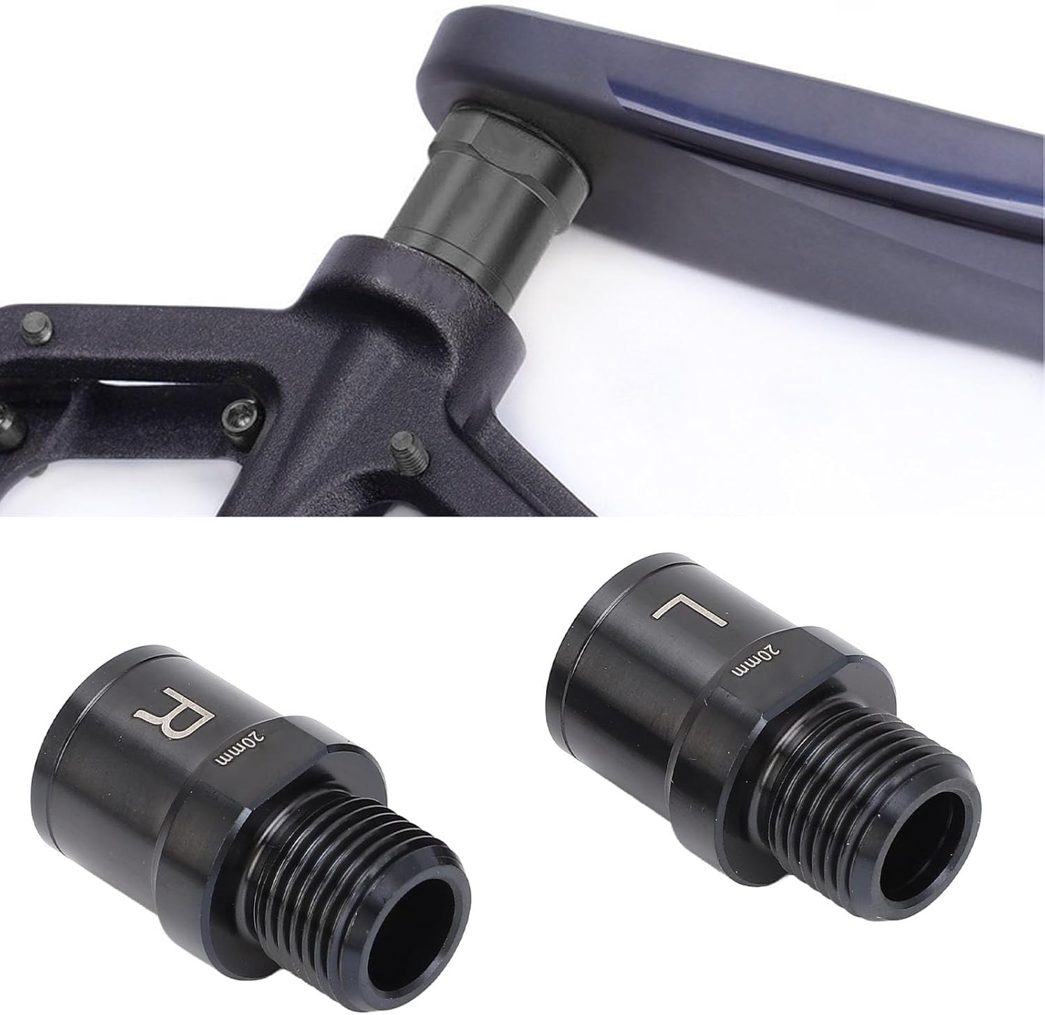 Jiawu Bike Pedal Extenders, 1 Pair Ti Alloy Bike Extended Pedal Spacer with Washers, Fits Most of 9/16" Threaded Pedals Bike, Extended 0.79Inch / 20Mm for Mountain Bike Road Bike image number 2
