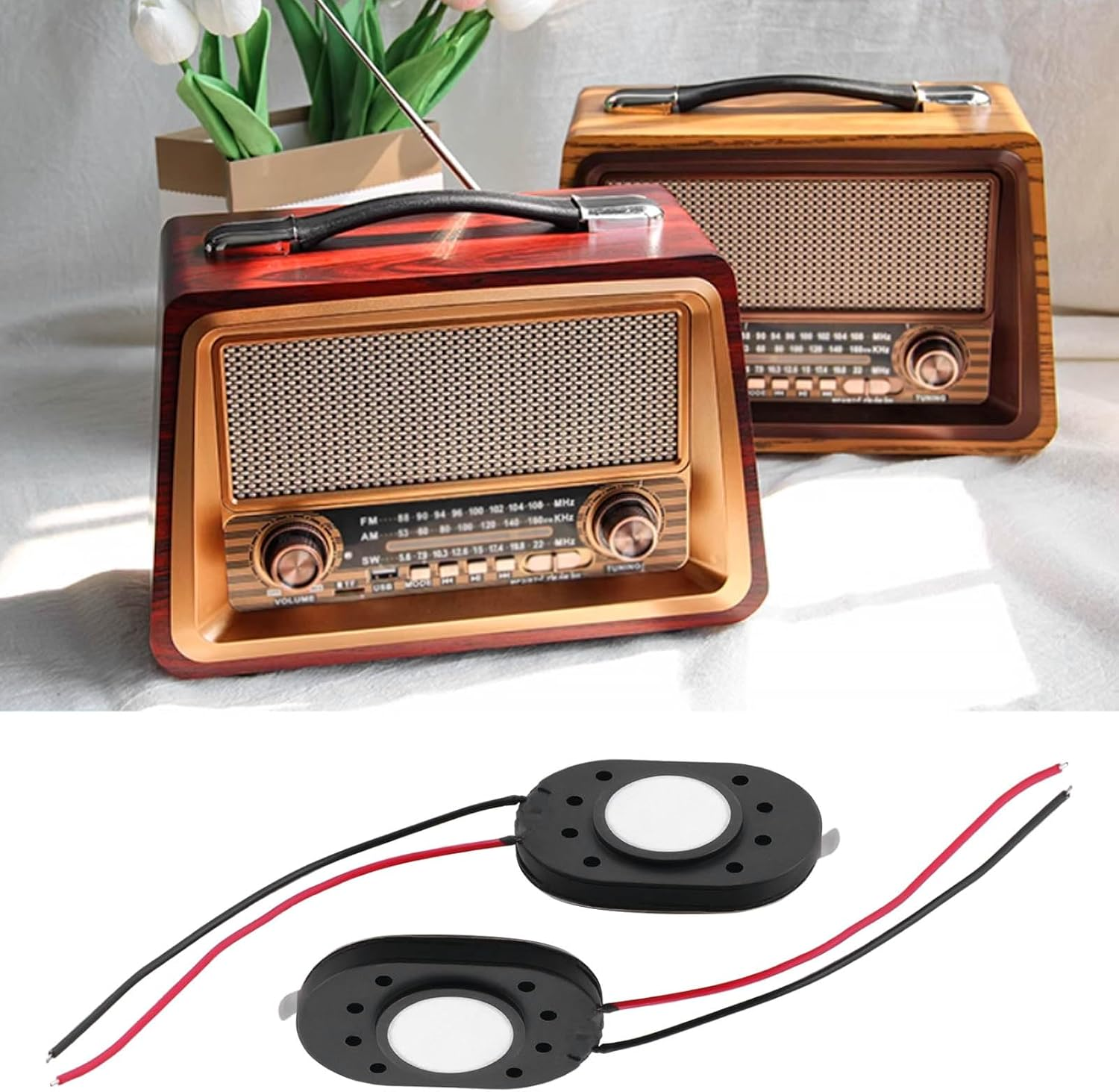 Emagtech 10Pcs Mini Speaker 8 Ohm 1W 20X30Mm Magnetic Speakers Replacement Compatible with Raspberry Compatible with MP3 Radio Speaker image number 5