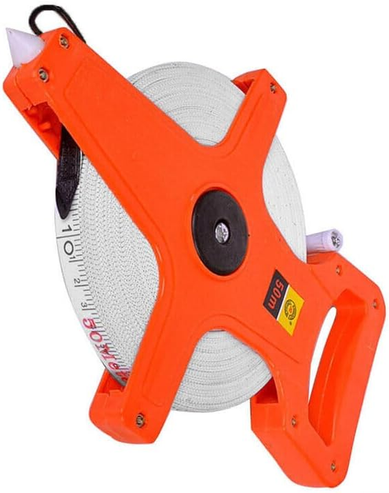 Tape Measure 30M 50M 100M Fiberglass Open Reel Measuring Metric Imperial, Moisture and Rust Resistant, Easy-Wind Drum, for Landscaping and Surveying image number 5