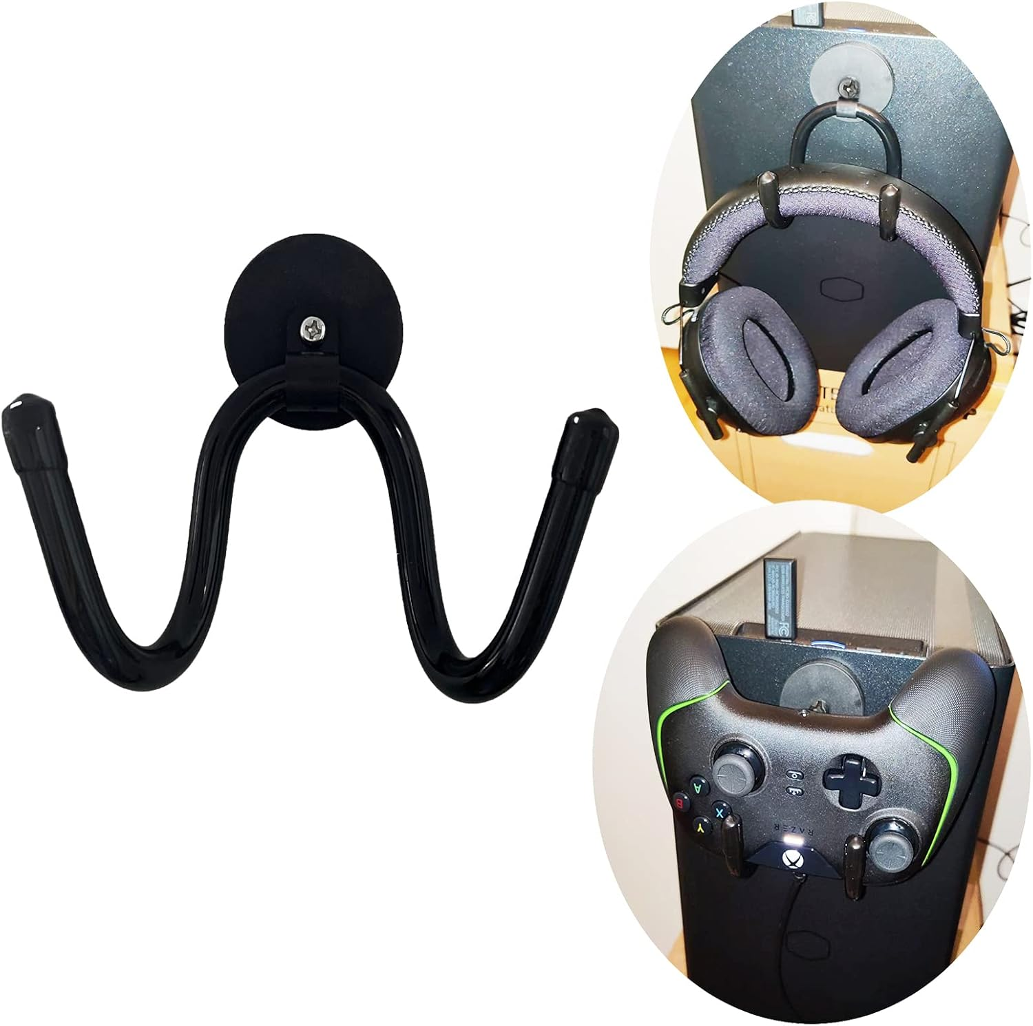 Magnetic Headphone Hanger Stand Mount PC Gaming Headset Headphone Hook, Adjustable Headset Holder - Two Installation Methods - for Computer/Gaming Headsets, Headphone - No Headset image number 6